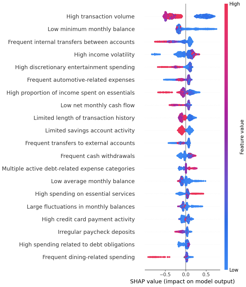 SHAP graph with reason codes